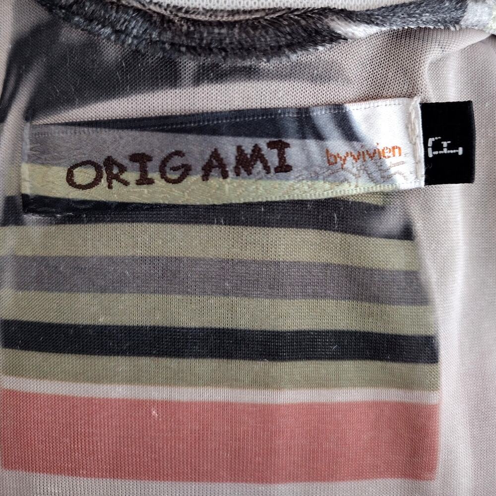 Origami by Vivien GORGEOUS Boho Velvet Velour Striped Open-Front Kimono Topper - Picture 7 of 8